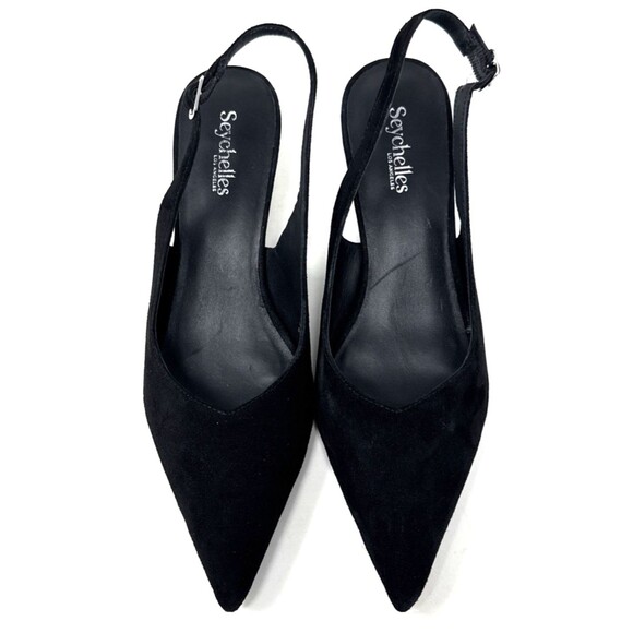 Seychelles Candlelight Slingback Pump Womens Sz 9 Suede Pointed Toe Kitten Heel - Picture 6 of 14